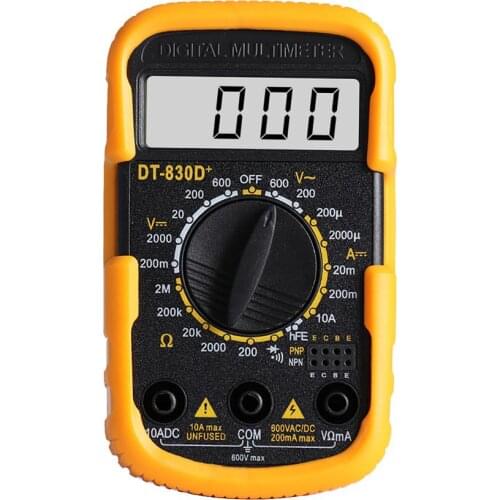 DT830D Mini Multimeter LCD Digital Multimetro For Volt Amp Ohm Tester Meter AC/DC Voltmeter Ammeter Portable With Probe Handheld