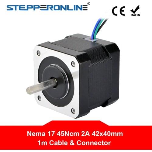 Nema 17 Stepper Motor 40mm Nema17 Bipolar Stepping Motor 2A 45Ncm 1m Cable( 17HS16-2004S1) 4-lead for 3D Printer CNC Robot