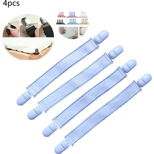 6 Color Elastic Bed Sheet Clips Suspenders Straps Adjustable Heavy Duty For Home Bed Sheet Clips 4pcs/set