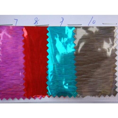 Holographic pinstripe lined fabric leather steel wire laser PVC fashion handbag shoes material reflective products