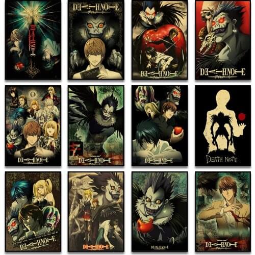 Classic Modern Anime Death Note Character Poster Retro Canvas Painting Mural Bar Room Decoration Art Wall Stickers Cuadros