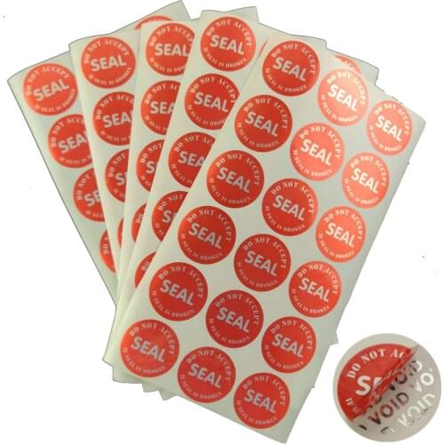 100PCS Red Security Seal Tamper Proof Sticker Warranty Void Label For Sealing Round Shape 25mm 1 inch