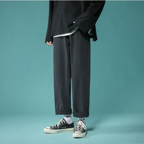 Summer Cotton Straight Jeans Mens Fashion Multicolor Baggy Casual Jeans Men Streetwear Loose Hip-hop Denim Trousers Mens S-2XL