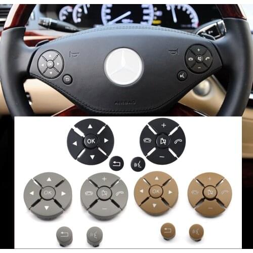 Left Right Multi-function Steering Wheel Button Keys Switch Cover Trim Replacement For Mercedes Benz S CL Class W221 W216