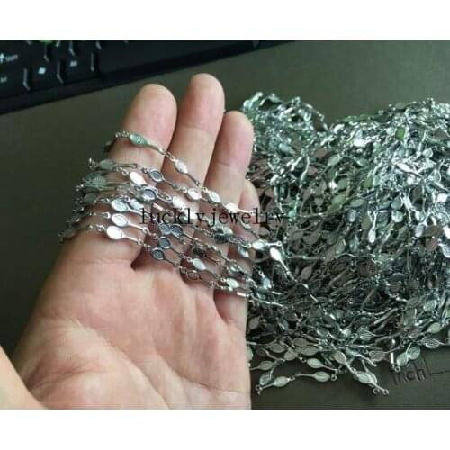 Lot of 5 Meter High Quality Stainless Steel joint Embossing badminton Link Chain Jewelry Finding