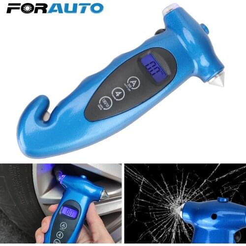 Manometer with Hammer Barometers Tester Car Tire Air Pressure Gauge for Car Truck Motorcycle Bike Multi-functional LCD Digital