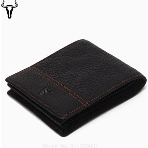 Xiaomi Fashion First Layer Cowhide Short Wallet Thickened Mens Wallet Anti-RFID Card Holder Coin Purses Multi-card case