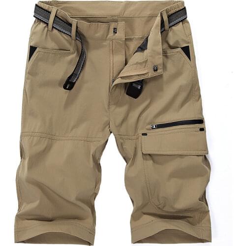 Male Outdoor Summer Shorts Casual Multi-bags Water-repellent Hiking Fishing Short Pants Fashion Sports Shorts Plus Size M-5XL
