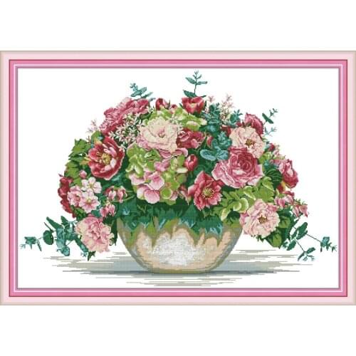 Hydrangea bouquet cross stitch kit aida 14ct 11ct count print canvas cross stitches needlework embroidery DIY handmade