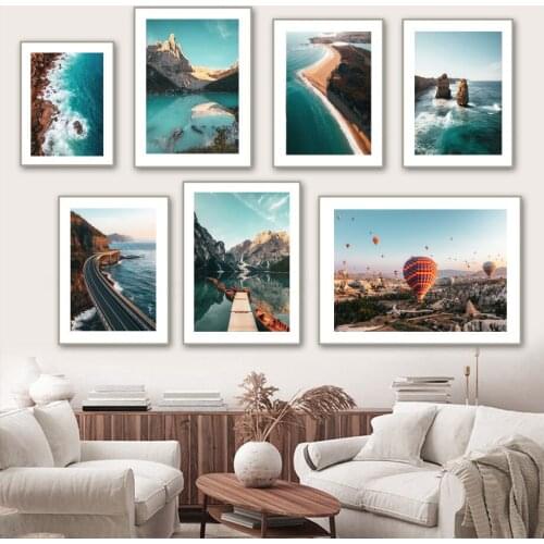 Wall Art Canvas Painting Sea Lake Reef Waves Turkey Mountain Quote Posters And Prints Living Room Decor Nordic Style Decoration