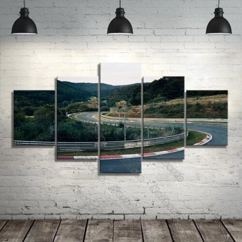 Natural Winding Road Canvas Painting Wall Poster Nurburgring Rally Road Sports Car Track Pctures for Home Rooms Wall Decoration