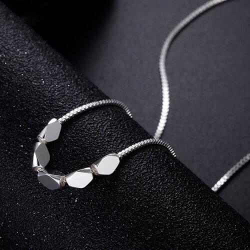 New 925 Sterling Silver Necklace Box chain Simple geometry Pendant For Women Fashion luxury Jewelry Christmas Gifts party
