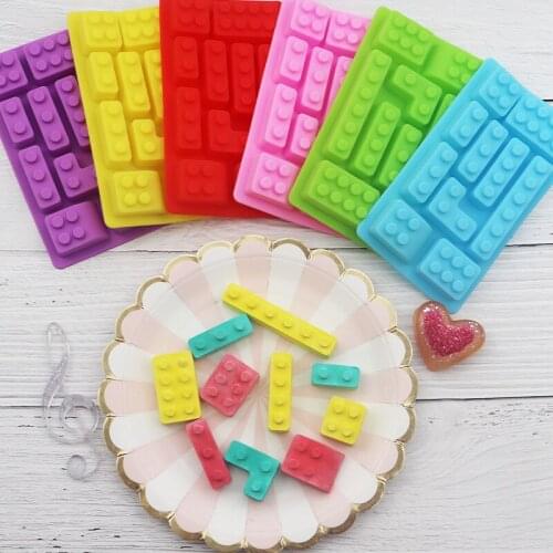 New puzzle building blocks Silicone mold Childrens birthday cake decoration tools Chocolate DIY baking mold