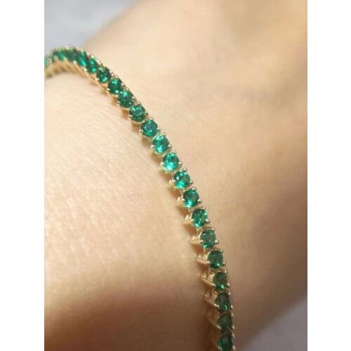 VVS D color 100% 10K gold emerald simple necklace