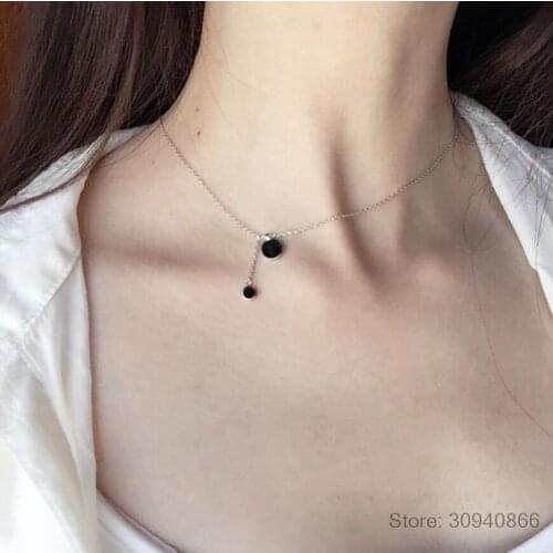 Simple Fashion 925 Sterling Silver Necklace Pendant Tassel Necklace For Women Girl Trendy Gift S-N27