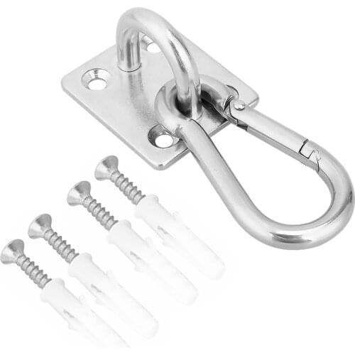 1Set Stainless Steel Spring shap Quick hook Chain U-shaped Hook Base Ceiling Fans/Chandelier/Sandbags/Hammocks/Fans Fixed Hook