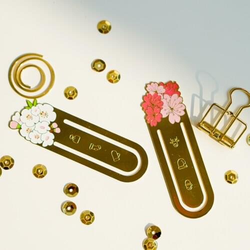 Annibook Romantic Bookmarks Cherry Metal Brass Bookmark Paper Bookmark For Book Books Kawaii-stationery Cheap-school-stationery