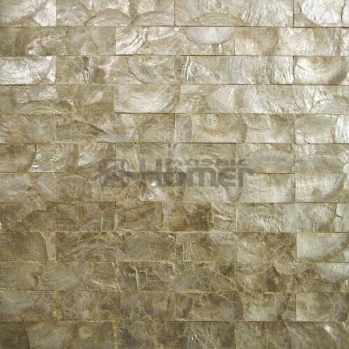 Luxury golden capiz tiles mesh backing, for wall decor, wall covering powder room wall mosaic tile bathroom shower