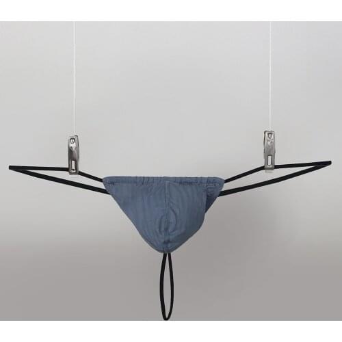 Sexy Mens Underwear Corrugated Personality Low Waist Leaky Hip Slim Pants T Back Thongs G-String Briefs Bikini Sexy Panties Men