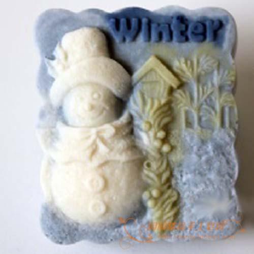 Snowman Silicone Soap mold Handmade silicone 3d mould DIY Craft molds S076