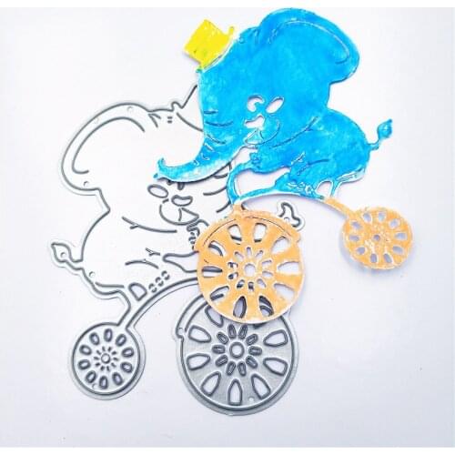 The elephant bike Scrapbooking DIY Embossing mould card paper die Metal cuts dies cutting Amusement park circus