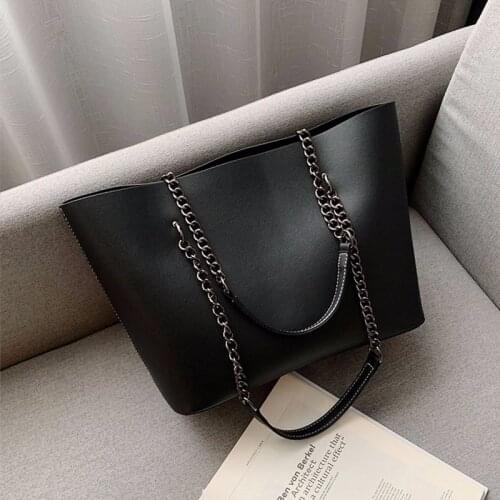 Vintage Chains Tote Bag For Women 2021 Trendy Shoulder Bags Large Capacity Handbag Travel Lady Handle Bags Womens Clutch Totes