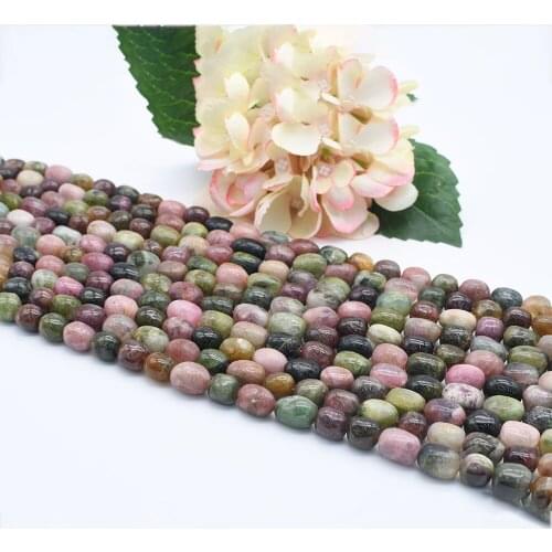 High Quality Brazil Natural Genuine Colorful Purple Green Pink Blue Tourmaline Multi-color Bracelet Tube Irregular beads