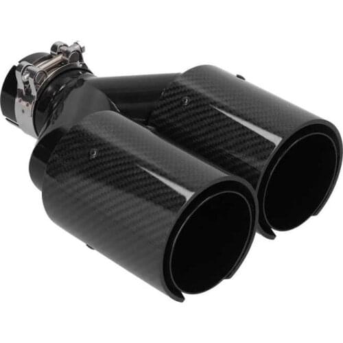 Rear Exhaust Tip Car 2-1 Rear Exhaust Tip Y Pipe Dual 93mm Outlet Single 63mm Inlet Modification Universal Auto Accessories