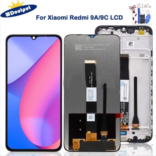 For Xiaomi Redmi 9A LCD Display Touch Screen Digitizer For Redmi 9C LCD Display Screen Assembly Replacement Parts With Frame