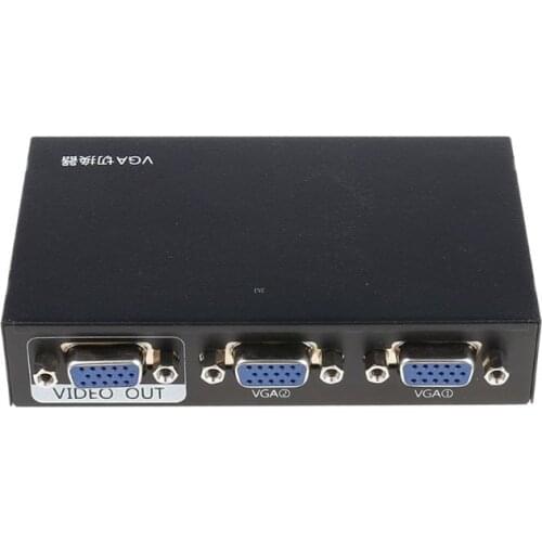 2 Ports Switcher Splitter 2 Ways VGA Video Switch Adapter Converter Box for PC Monitor Accessories