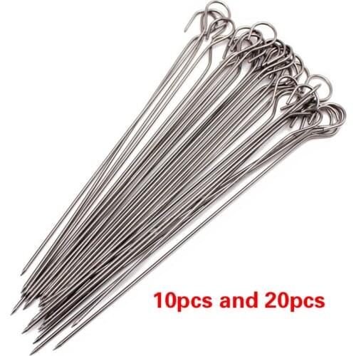 20pcs meat goose Round Roast Skewers Stick Stainless Steel BBQ Needle Barbeque Skewers Kitchen Utensils Outdoor Picnic bbq