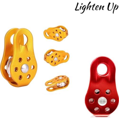 20KN Rock Climbing Pulley Fixed Sideplate Single Sheave Pulley Outdoor Survival Tool High Altitud Traverse Hauling Gear