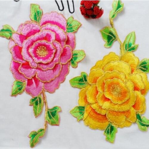 28*18 cm DIY ironing cloth embroidered wedding dress flower stickers affixed large multi-dimensional flower 3D Patch stickers