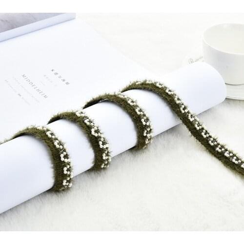 5 yards/lot Petals Embossed Pearls Beading Ribbon Diy Shoes Hat Dress Cuff Decoration Trims Hairwear Sewing Accessories