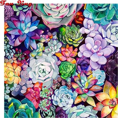 5D DIY Diamond Painting Succulent scenery Full Square Drill Diamond Embroidery plant Diamond Mosaic Home Decor Gift