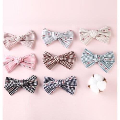 8 Pcs/lot Wholesale 2021 New Baby 0-3 Years Old Baby Hair Accessories European And American Cloth Clip Cotton Bow