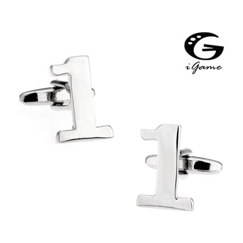 Arabic Numerals Quality Copper Material Symbol Of Number One 1 Style Cuff Links