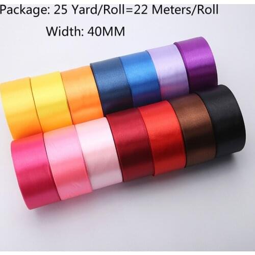 25Yards/lot Satin Ribbon 40mm Single Face Wedding Silk Ribbon Party Decoration Satin Tapes Crafts Invitation Card Gift Wrapping