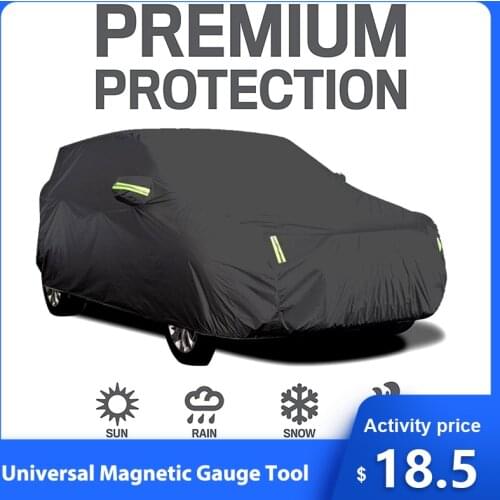 Car Cover Full Sedan Covers with Reflective Strip Sunscreen Protection Dustproof&Waterproof UV Scratch-Resistant Universal