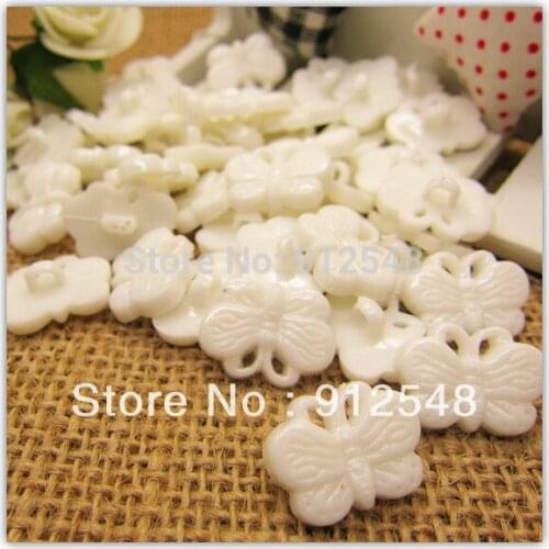 White lovely cartoon resin button,DIY button, resin button,butterfly,100pcs/lot,hdoo5