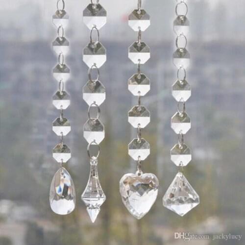 1 Meters Shine Acrylic Crystal Bead Hanging Strand with Pendant Manzanita Trees Party Wedding Decor Supplies Decorations