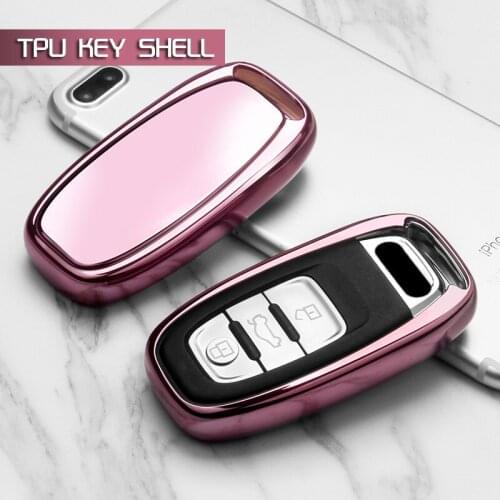 Pink key Case Shell Cover TPU Smart Soft Protective for Audi A3 A4 A5 S4 S5 Q3 Q5 Quattro