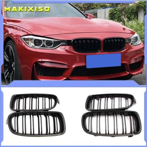 1Pair Gloss Black Front Grille/Grilles Kidney For BMW 3-Series F30 F31 F35 2012-2017 Car Styling