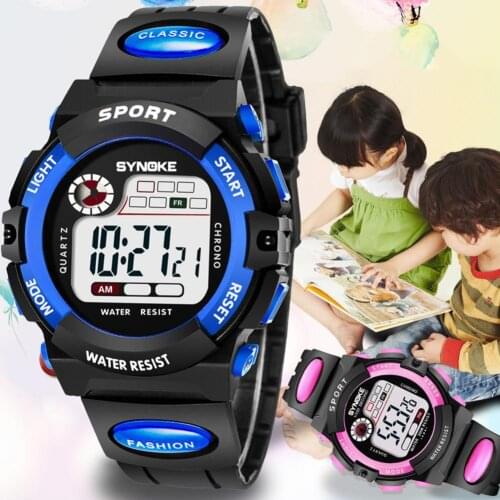 Digital Watch Resistant Waterproof Soft Plastic Children Sport Watch Kids Watch Sport Children Watches LED Digital Wristwatch