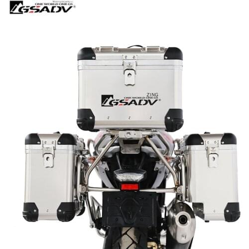 For BMW G310GS Motorcycle Storage Box Aluminum Top Case Panniers Luggage Bag Steel Bracket