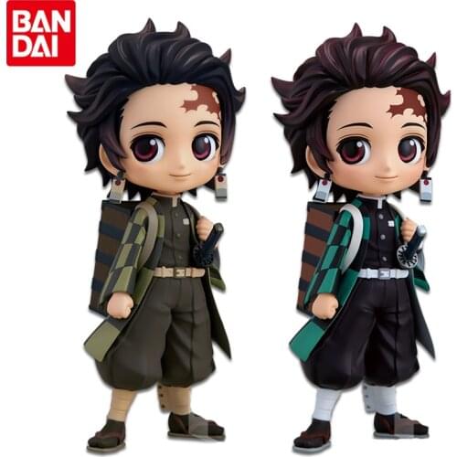 Bandai Genuine Demon Slayer Qposket Kamado Tanjirou Q Version Anime Action Figures Collectible Model Ornaments Toys for Kids