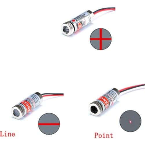 650nm 5mW/50nw red dot / line / cross laser module head glass lens can focus focus adjustable laser diode head industrial grade