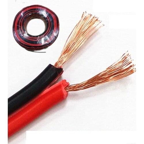 Red black Copper Wire 2X 0.75 LED Strip Monitor Power Cable Speaker parallel Wire 10Meter