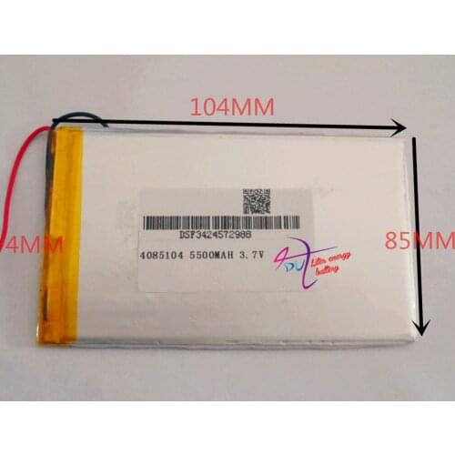 Best battery brand 3.7V 5500mAh 4085104 Lithium Tablet PC Battery with protection board For 7inch Tablet Aigo N700ES PAD99 Ramos
