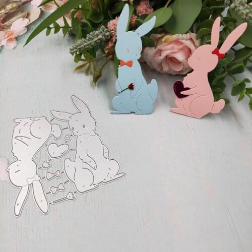 Two rabbits Metal Cutting Dies 2020 new DIY scrapbook paper card decorative process embossing molds